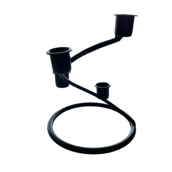 Rustic Style Black Metal Candle Holder - Picture 4 of 4